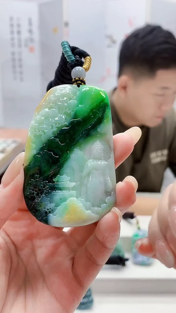 未镶嵌定制翡翠S****贝4917lr-毛货挂件175