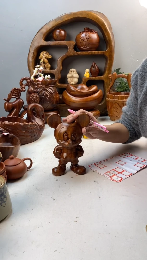 香樟木A28米奇摆件/尺寸13*20*10