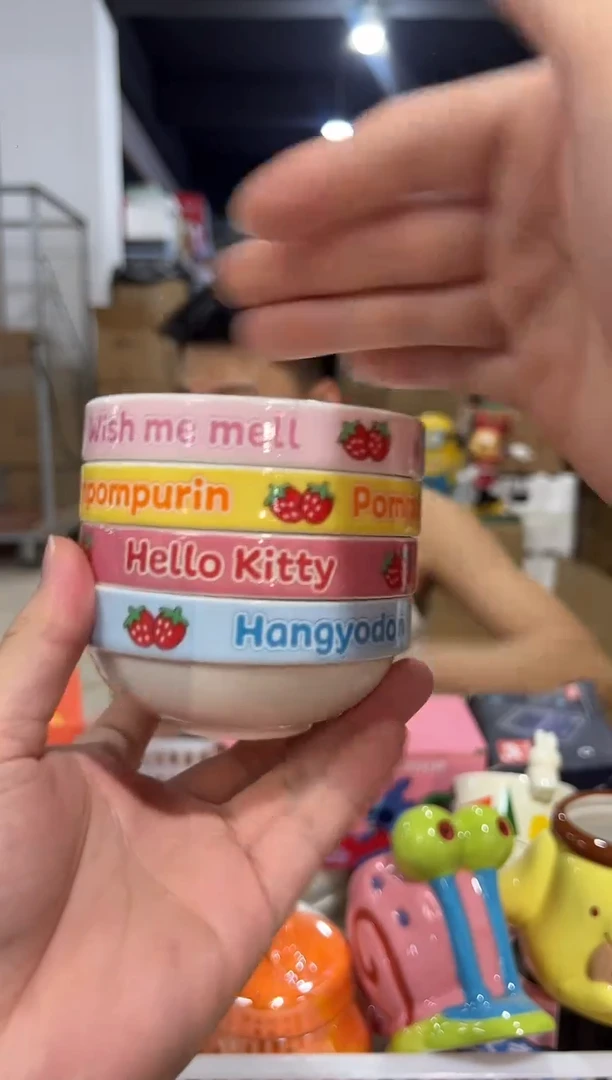 瓷片小号三利鸥甜品小碗4件套