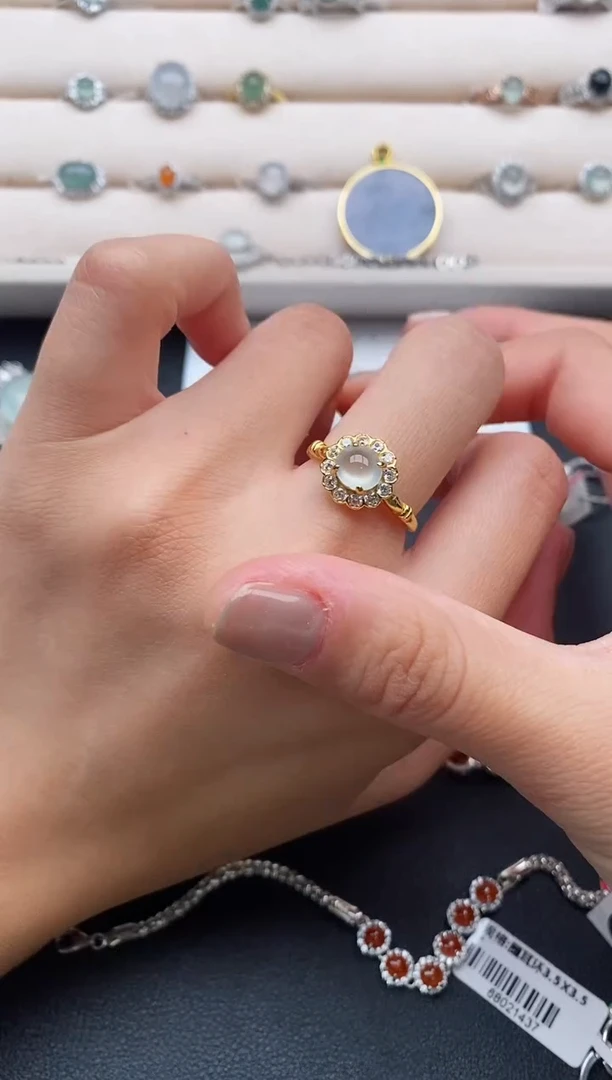 银S925镶嵌戒指翡翠33333333+5