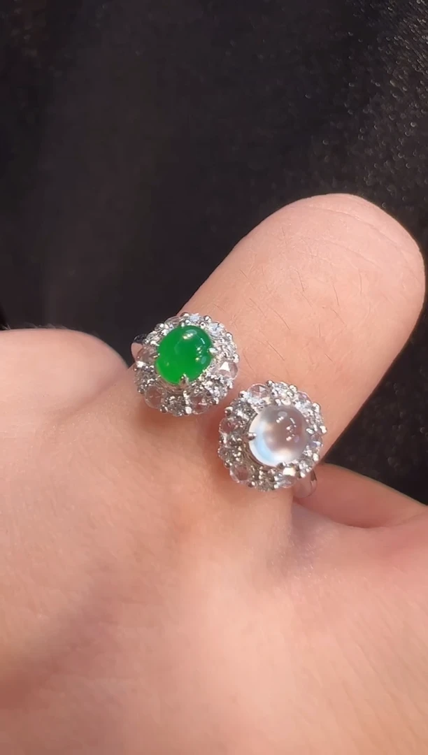 18K金镶嵌戒指翡翠AL6戒指