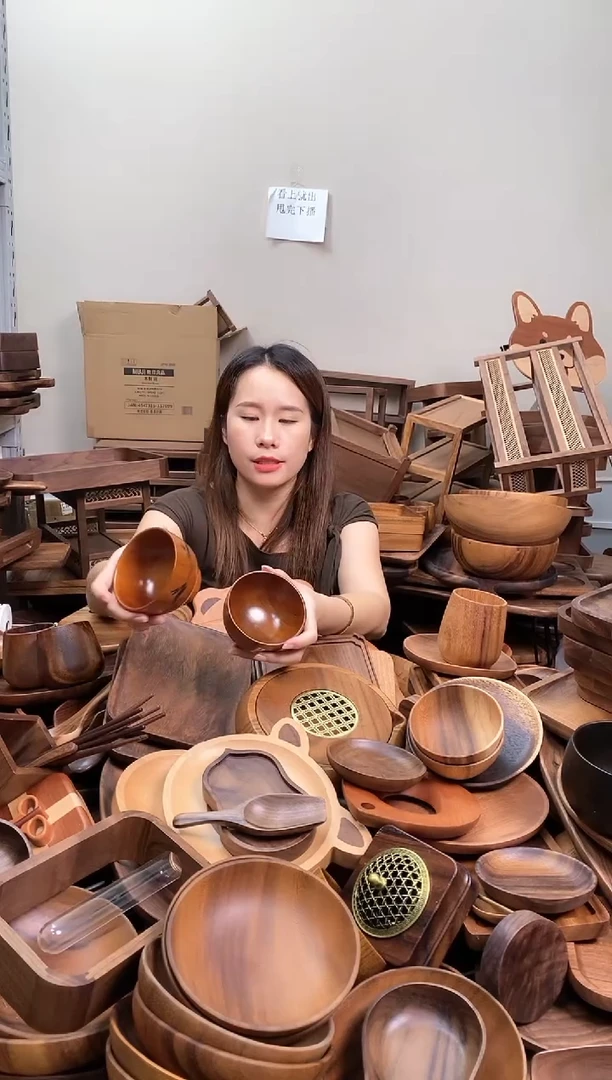 木  酸枣木带底座碗10*6.5cm