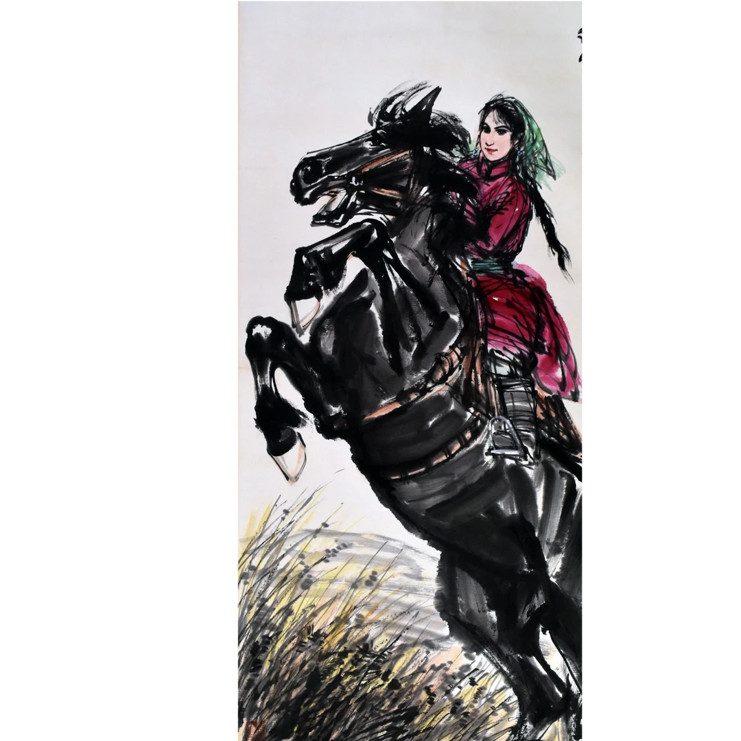 HM10086 驯马图 139×68 纸本立轴 8.5平尺