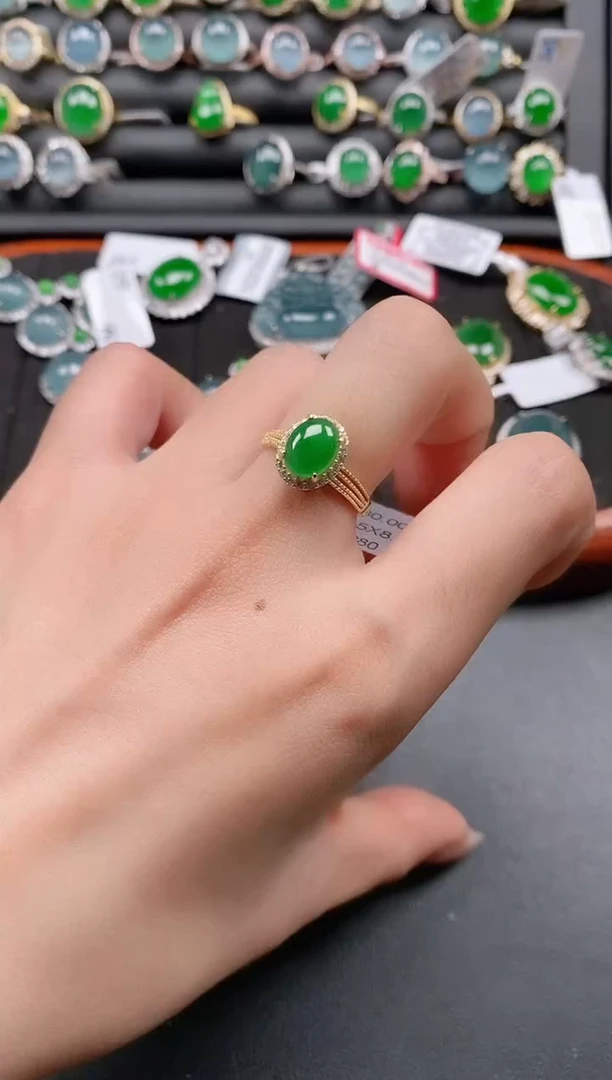 银S925镶嵌戒指翡翠11111