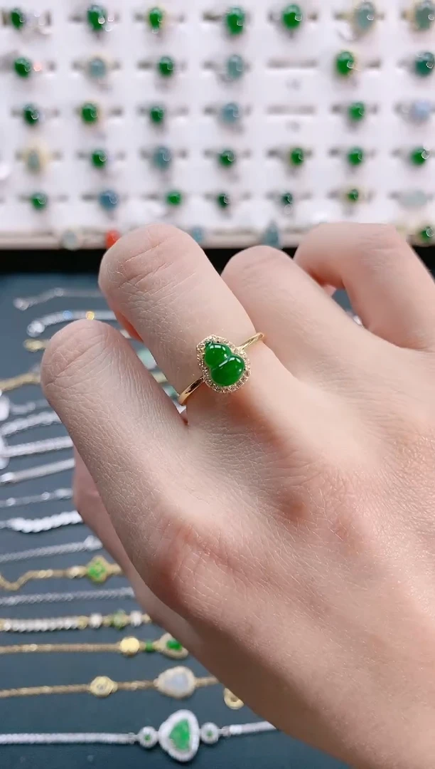 【闪购商品】翡翠戒指银S925镶嵌天然翡翠