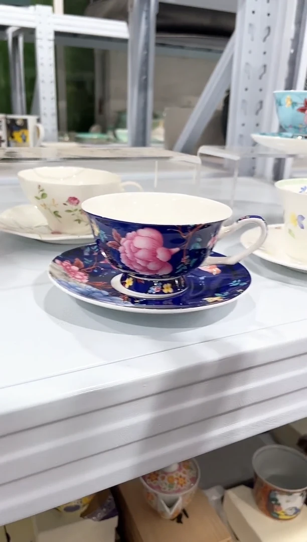 杯子陶（简装）咖啡杯碟一套