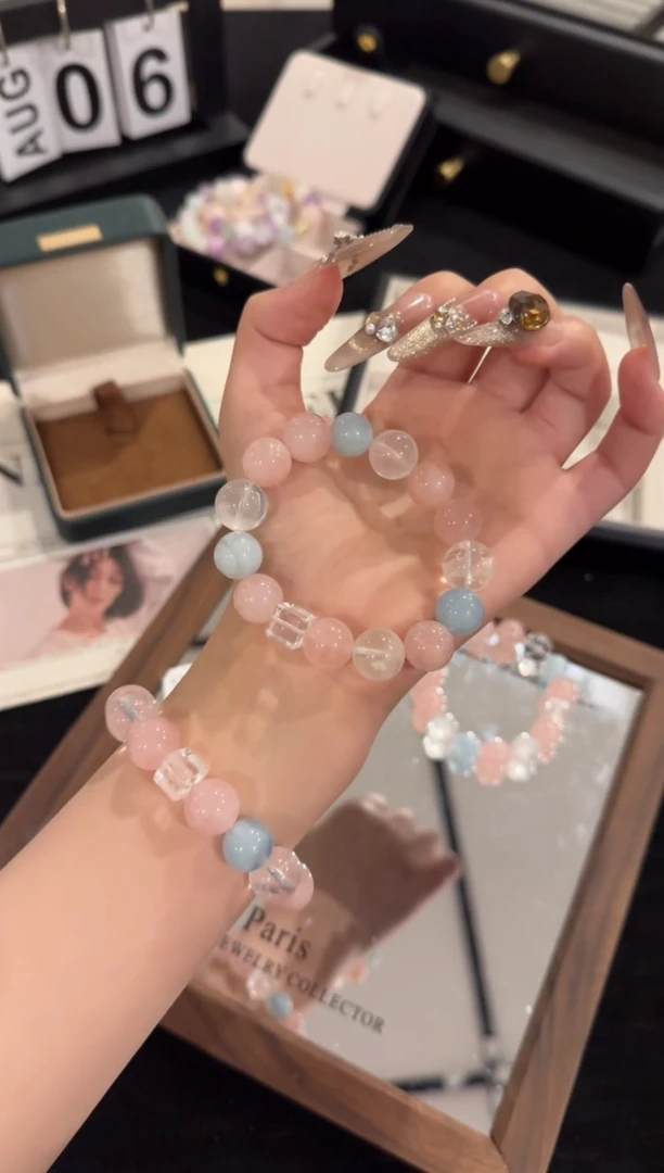 水晶手链合金粉雾海x2256