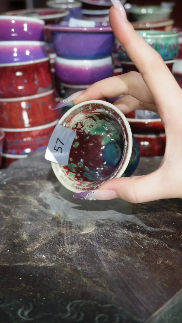 摆件陶精品窑变钧瓷茶器