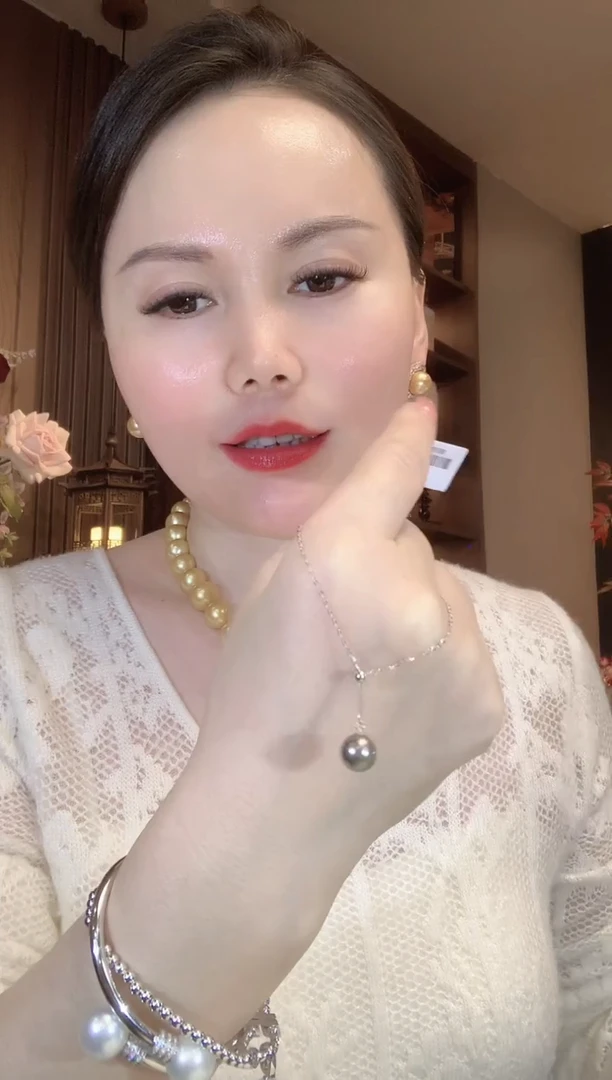 18K金镶嵌项链海水珍珠C15 多样性发货一件