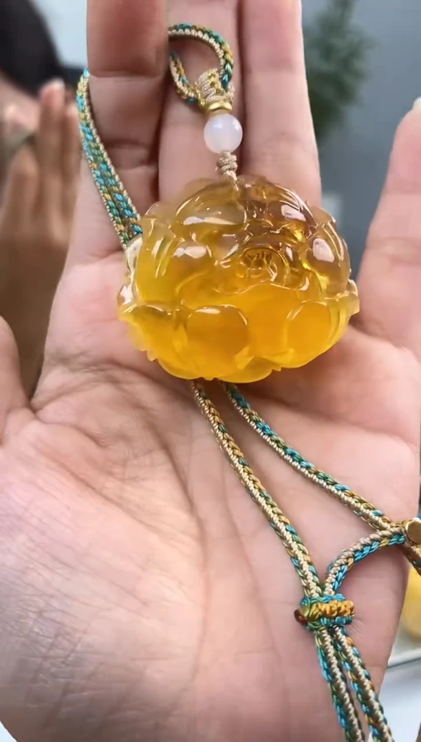 【闪购商品】琥珀裸石未镶嵌天然琥珀蜜蜡牡丹花