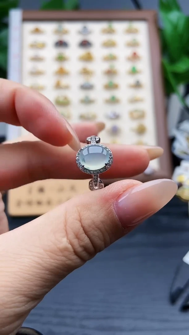 银S925镶嵌戒指翡翠12