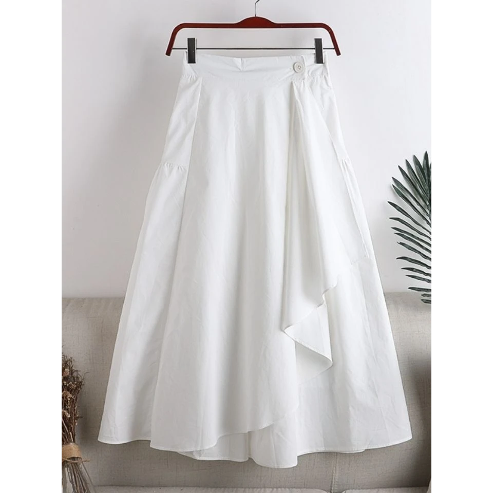 版型不挑人~！小个子不规则半身裙女中长款休闲百搭裙子高腰a字裙