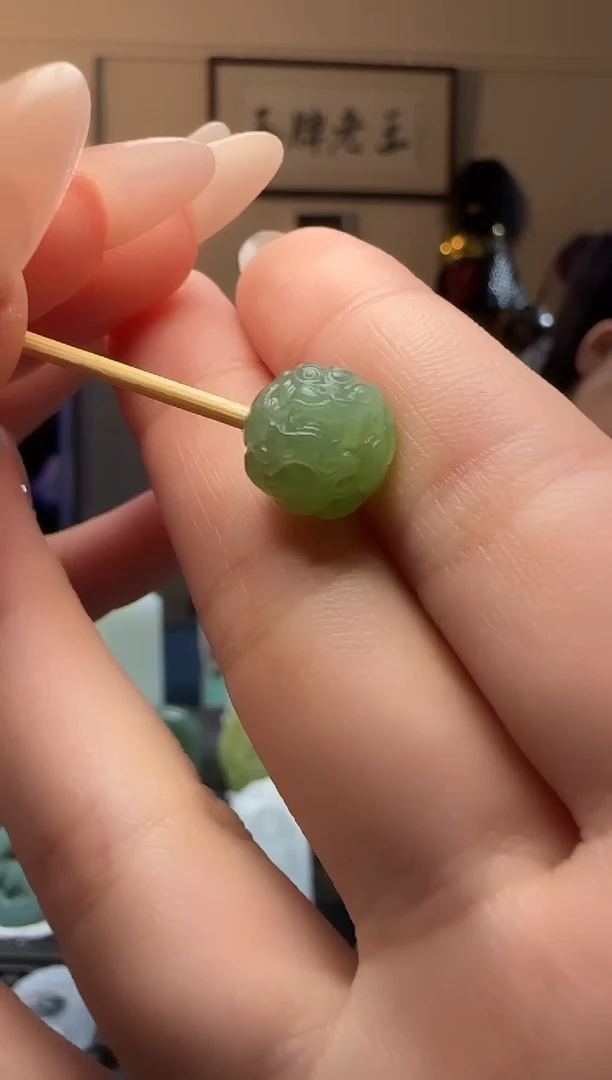 【闪购商品】和田玉粉青貔貅未镶嵌单珠