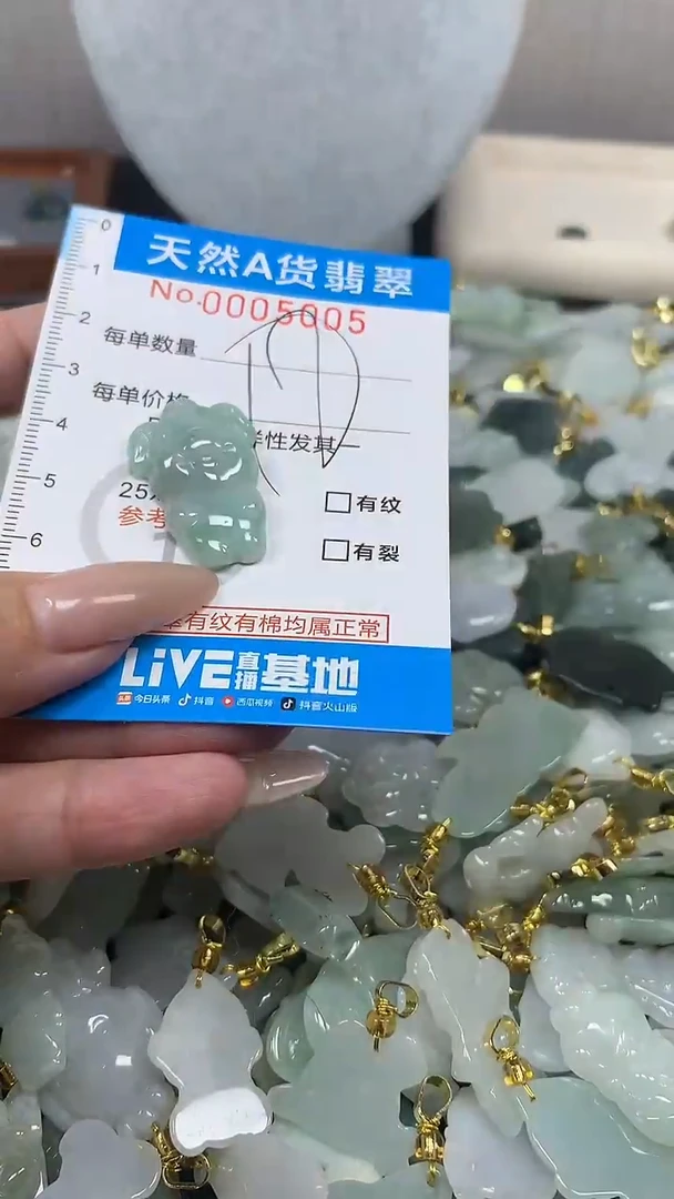 翡翠未镶嵌颈饰净货挂件-5005