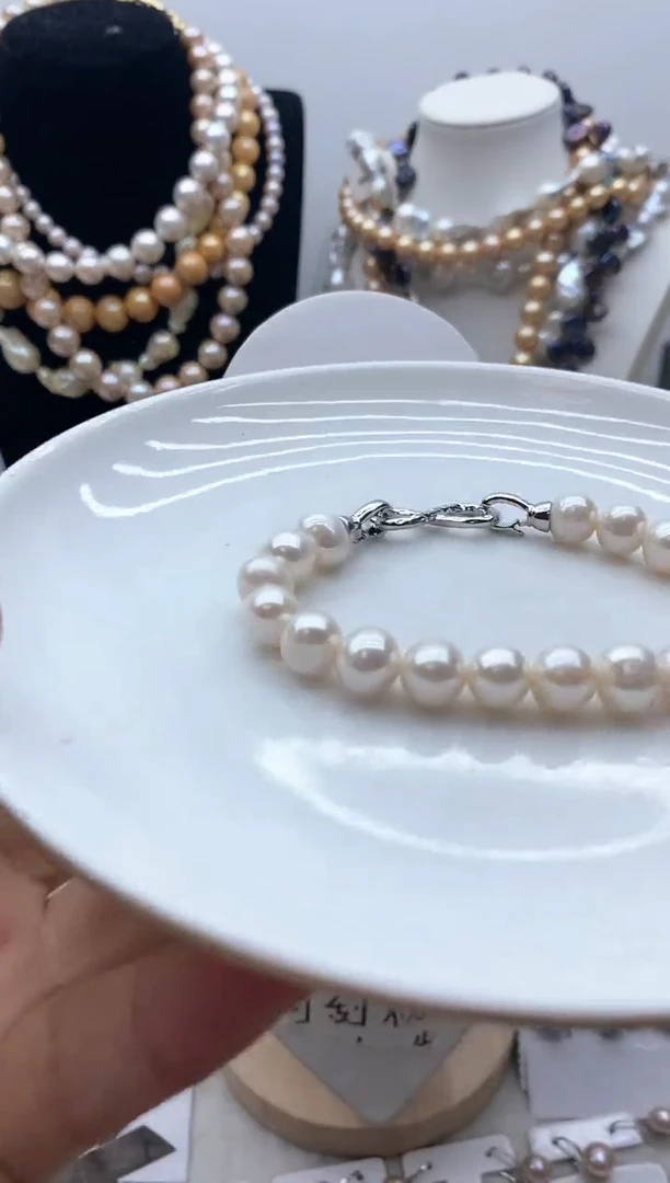 【闪购商品】淡水珍珠颈饰钛钢105