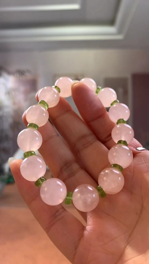 颈饰未镶嵌水晶粉水晶单圈手串