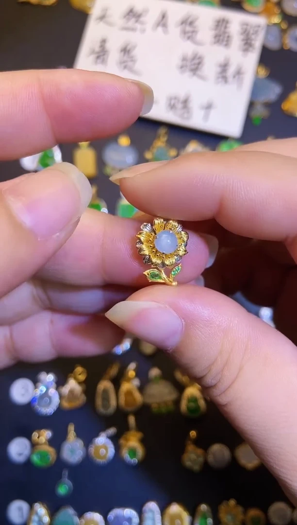 吊坠(不含链)银S925镶嵌翡翠1