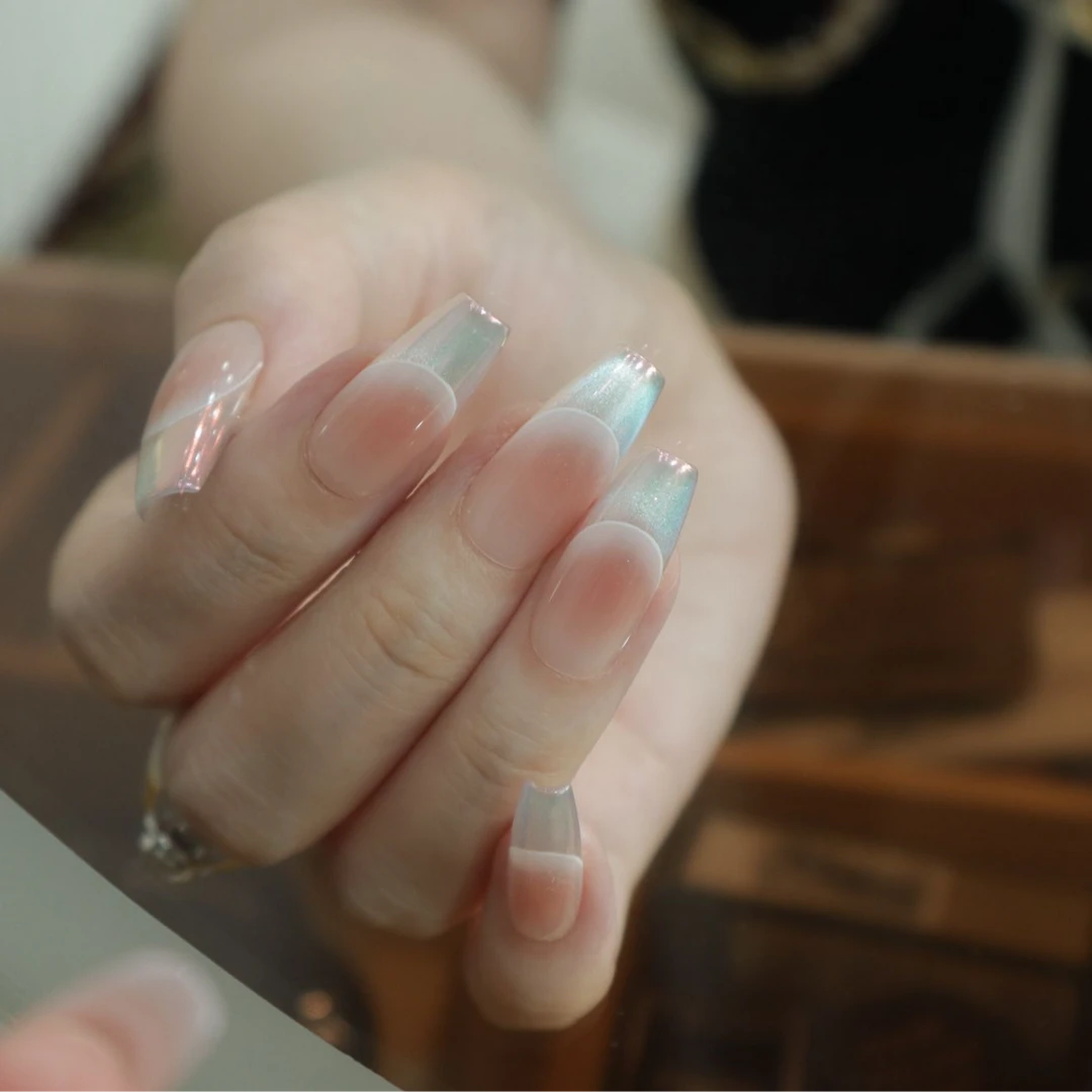 012北极光纯手工穿戴甲高级感漠河美甲甲片贴片美甲片落叶归根