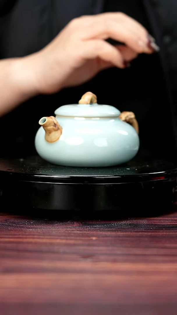 摆件赵琳老师汝瓷玉龙壶