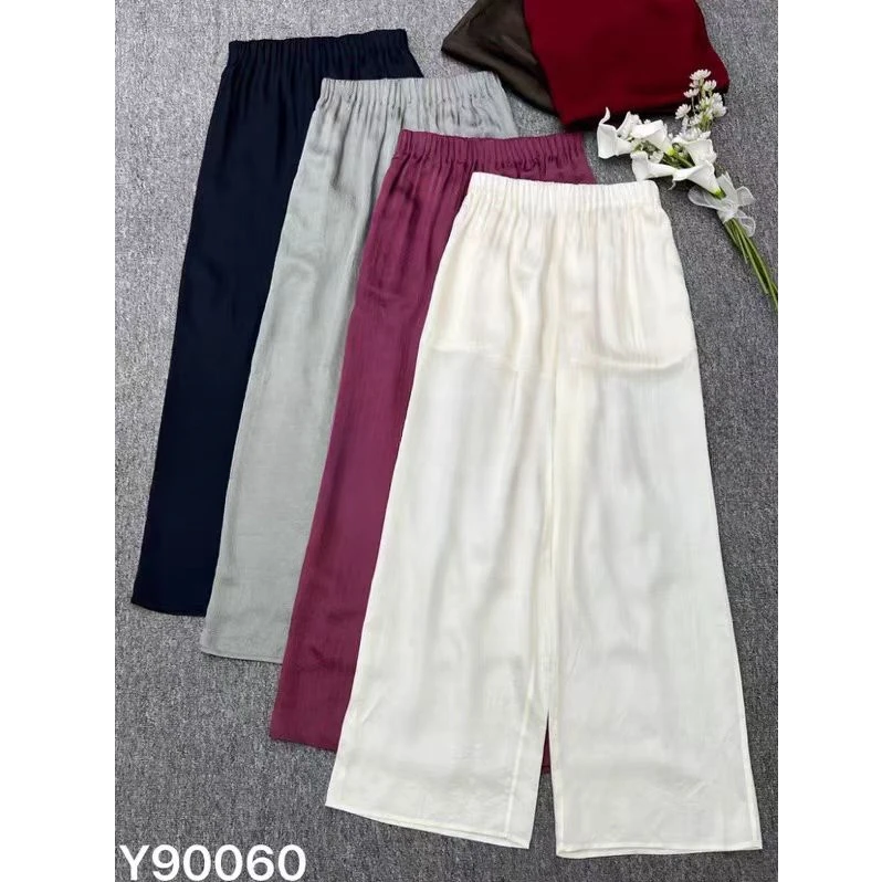 90060 松紧腰休闲裤夏季裤子夏季轻薄透气宽松纯色家居裤