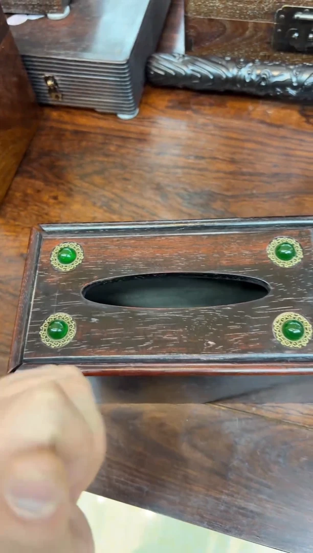 小叶紫檀纸巾盒木