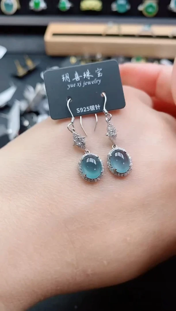 银S925镶嵌戒指翡翠1