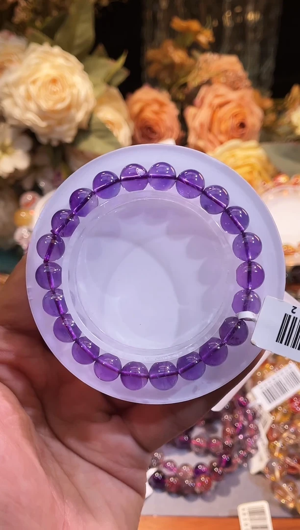 未镶嵌手链紫晶巴西紫水晶8m+