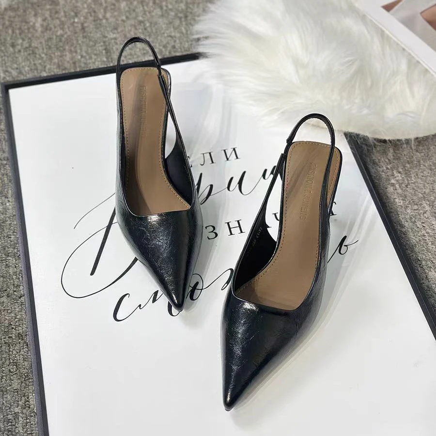 Y59-90 新款法式气质百搭时尚细跟包头凉鞋