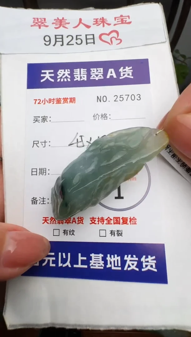颈饰未镶嵌翡翠原石25703