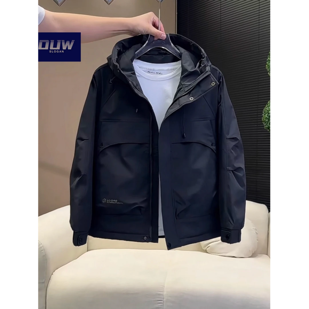 O.U.W防寒羽绒服男装加厚冬季2025新款美式工装轻薄冲锋衣外套ins