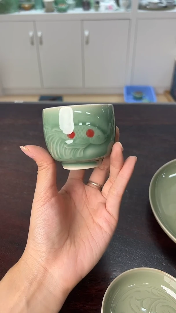 龙泉云间青瓷小米茶器