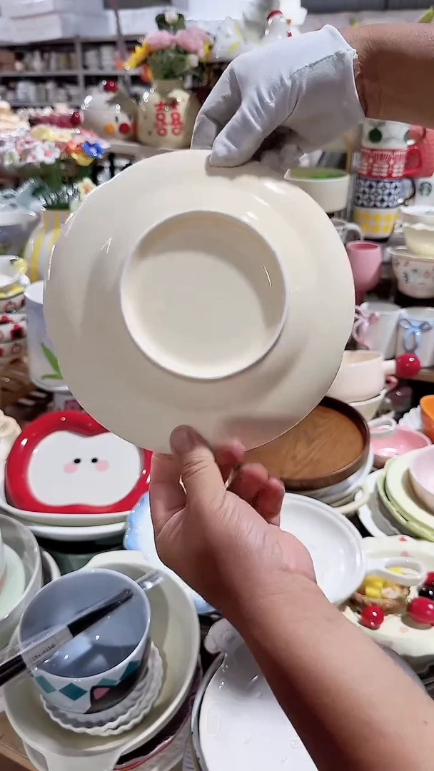 瓷片花朵高脚盘 微瑕凑满20元包邮