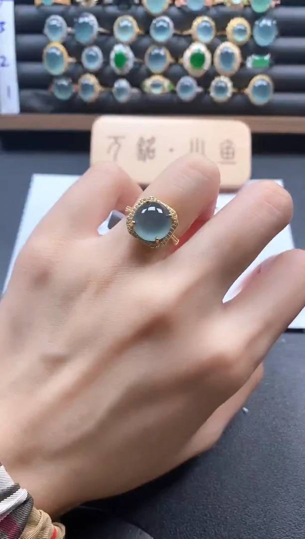 银S925镶嵌戒指翡翠51511