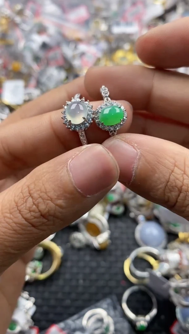 银S925镶嵌戒指翡翠11                2