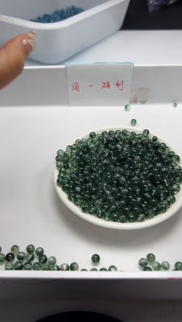 颈饰未镶嵌水晶w139绿幽灵烤色6mm*30颗