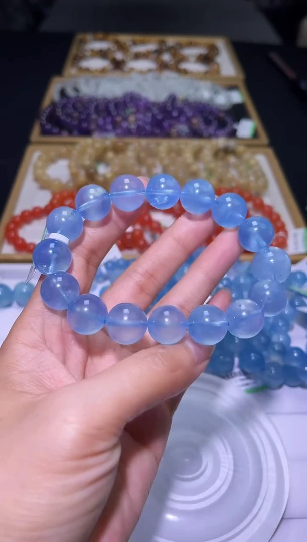 1海蓝宝石（处理）J070-13mm海蓝宝单圈-多样性发其一