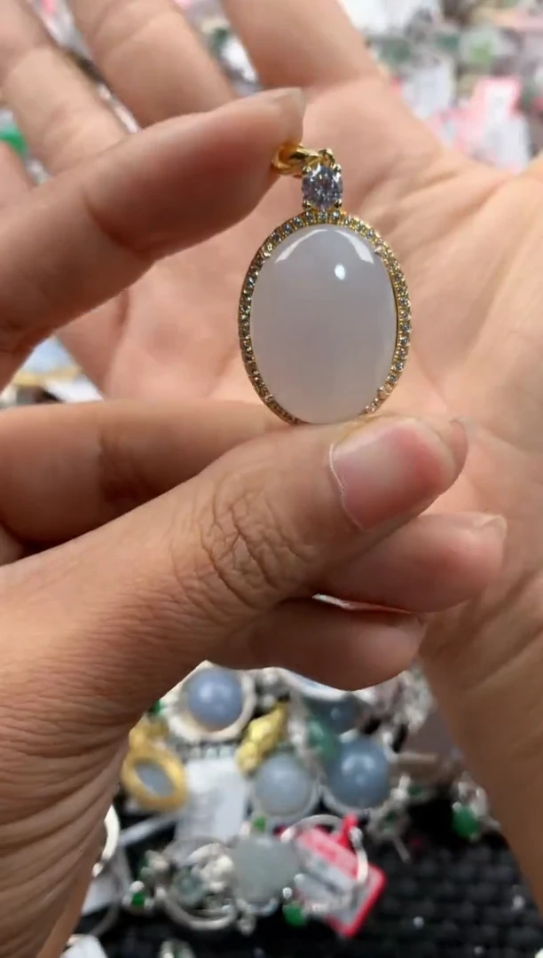 银S925镶嵌戒指翡翠777   2