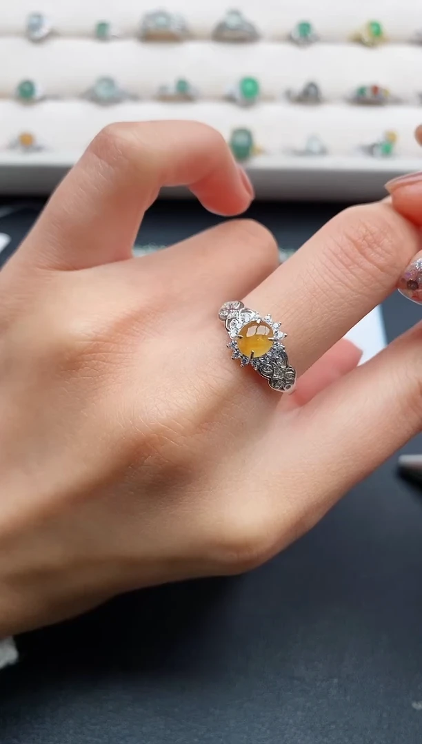 银S925镶嵌戒指翡翠555555555+8