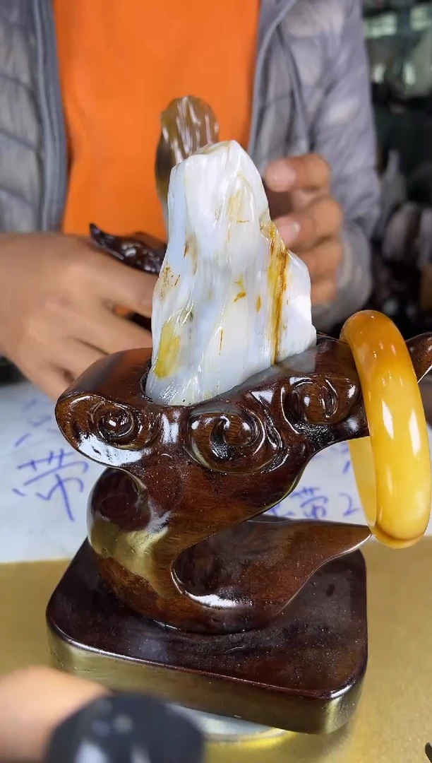 未镶嵌珠宝奇石硅化玉缅甸天然树化玉精品居家摆件