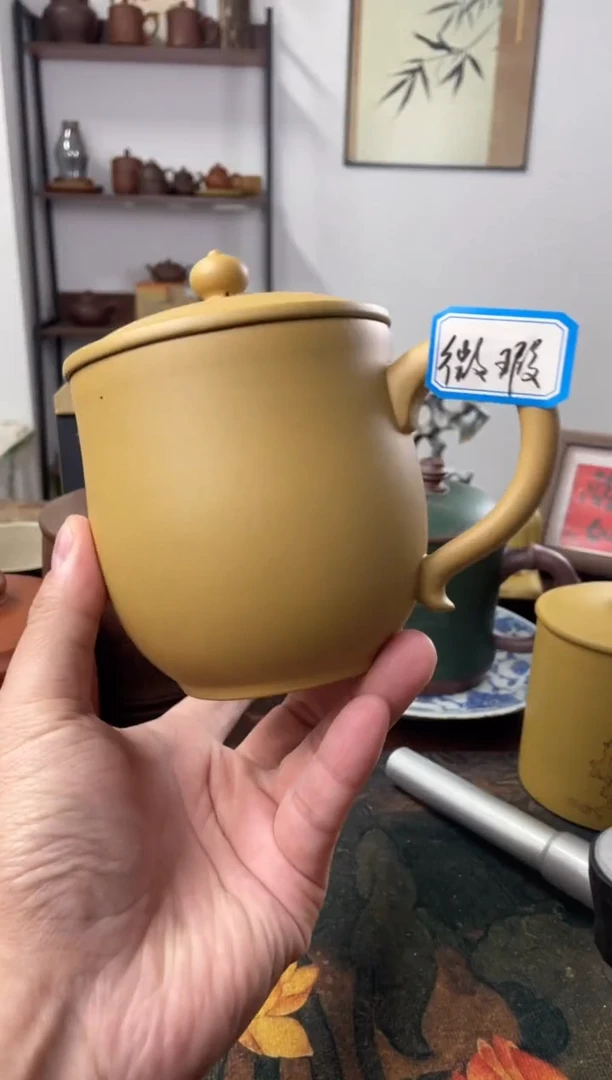 茶杯紫砂微瑕处理介意勿拍本山段泥菱花杯