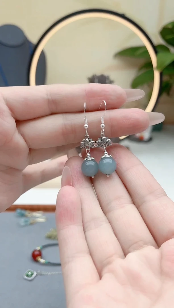 玛瑙/玉髓耳饰银S925镶嵌01