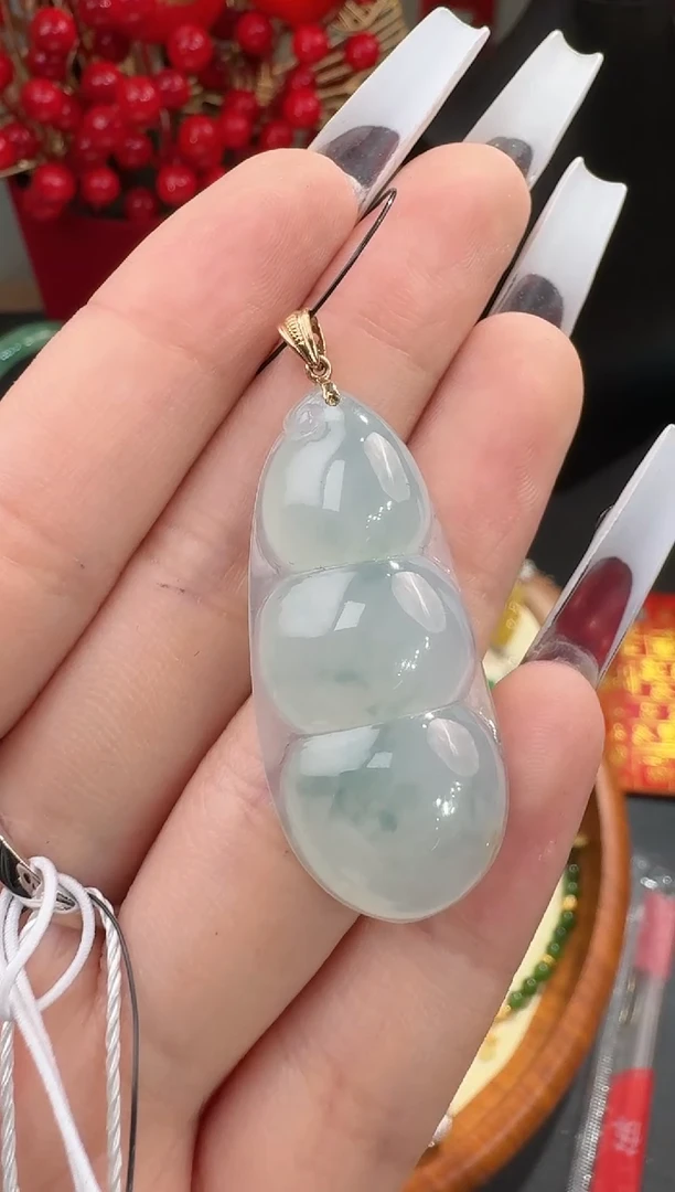 【闪购商品】翡翠颈饰18K金镶嵌挂件