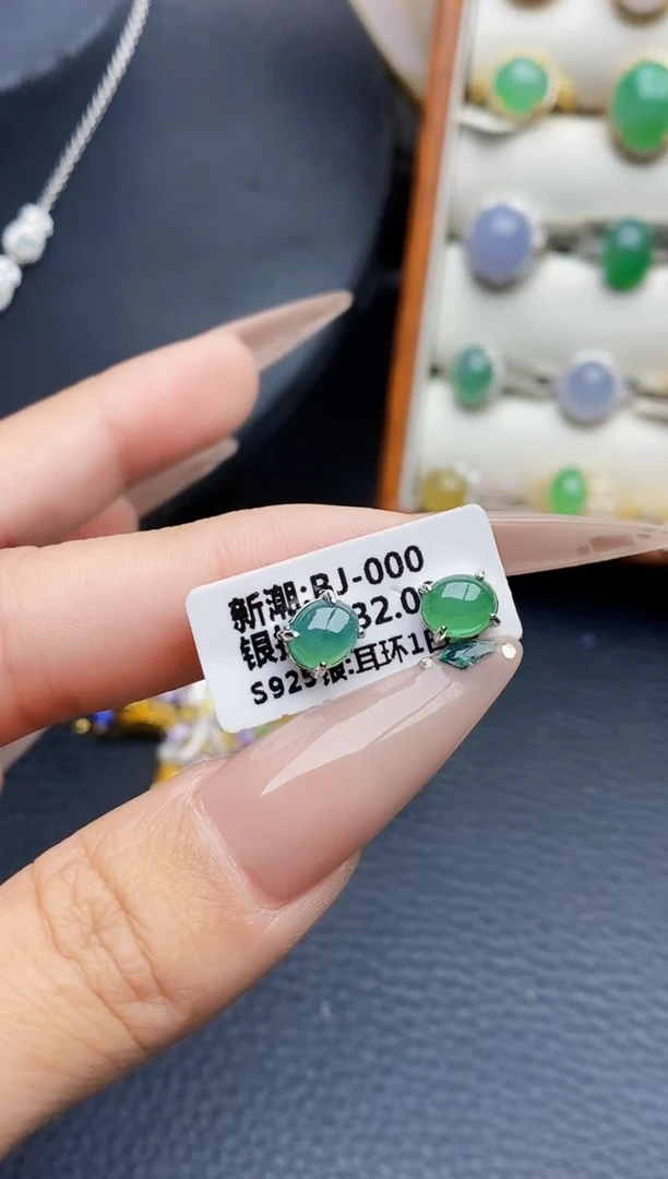 银S925镶嵌戒指翡翠0630