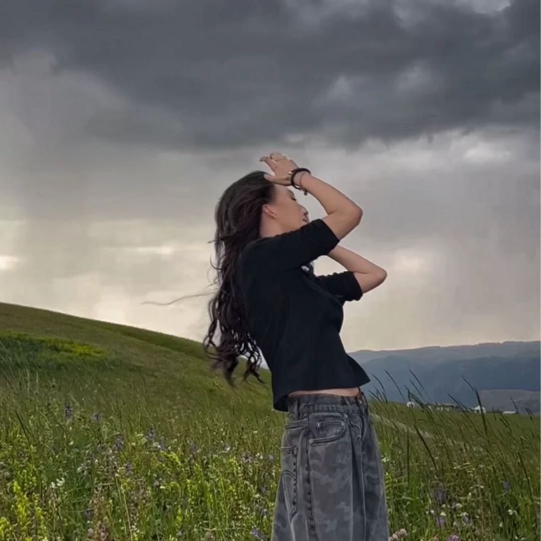 AMAZING IN | 棉质 | 纯色圆领七分袖T恤 A250701-AI57BTL2510639