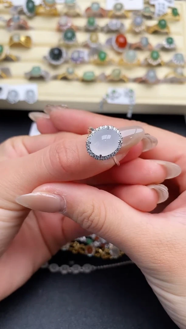 【闪购商品】翡翠戒指银S925镶嵌222222222+5