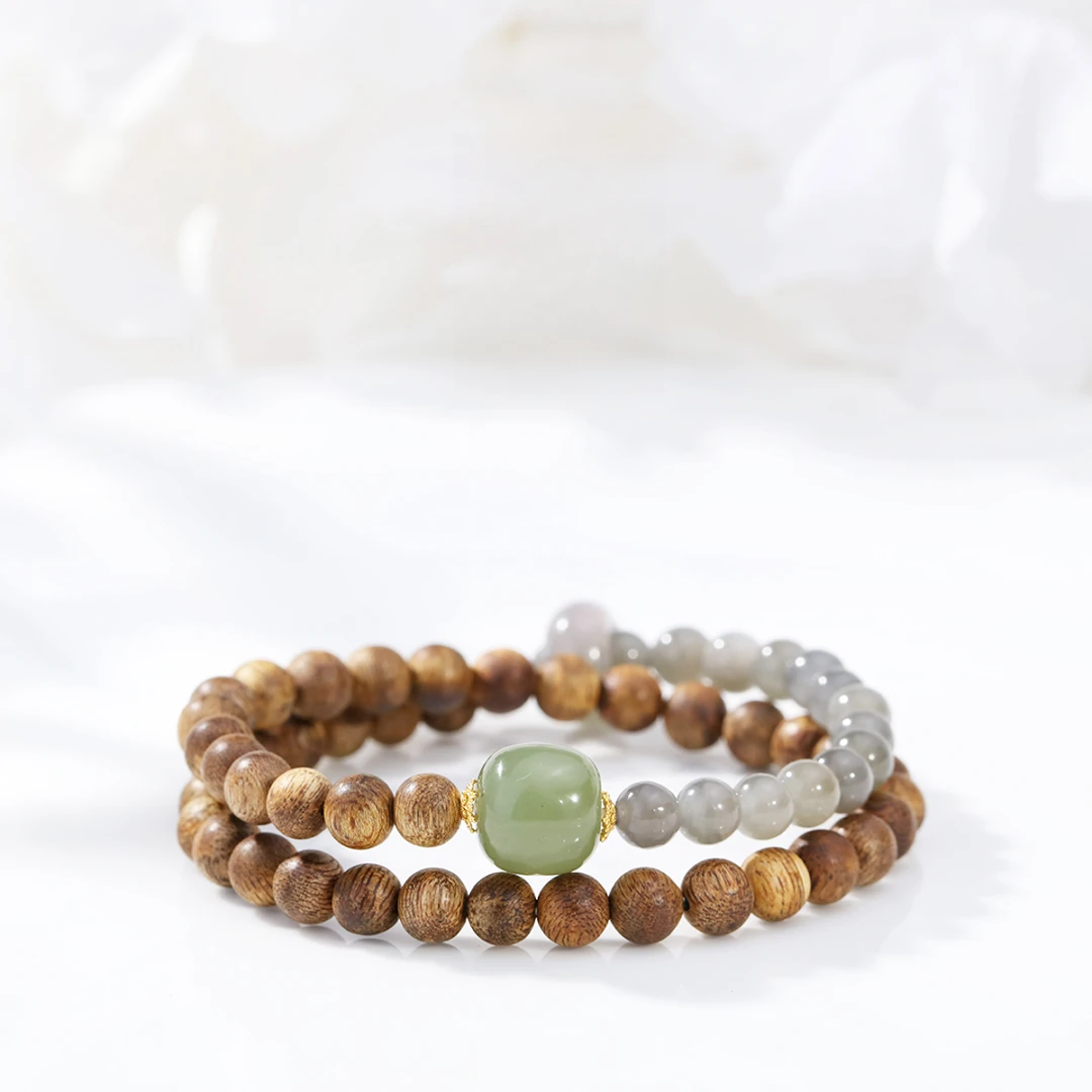 【探花郎】沉香6mm双圈 18k金款 手串my