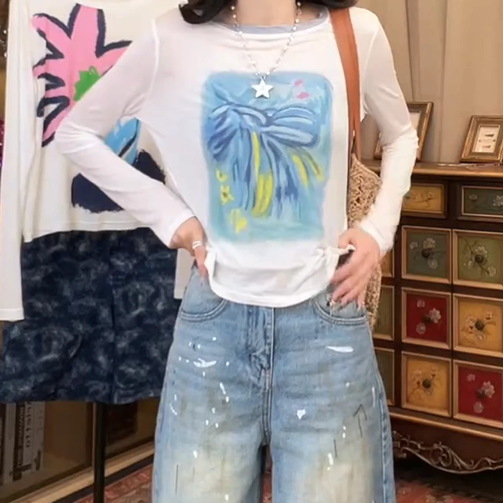 春夏复古减龄休闲显瘦撞色软糯上衣