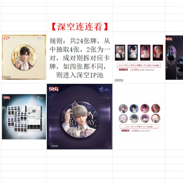 【连连看】恋与深空生日谷豫园吧唧证件照二创 盲盒（代拆）