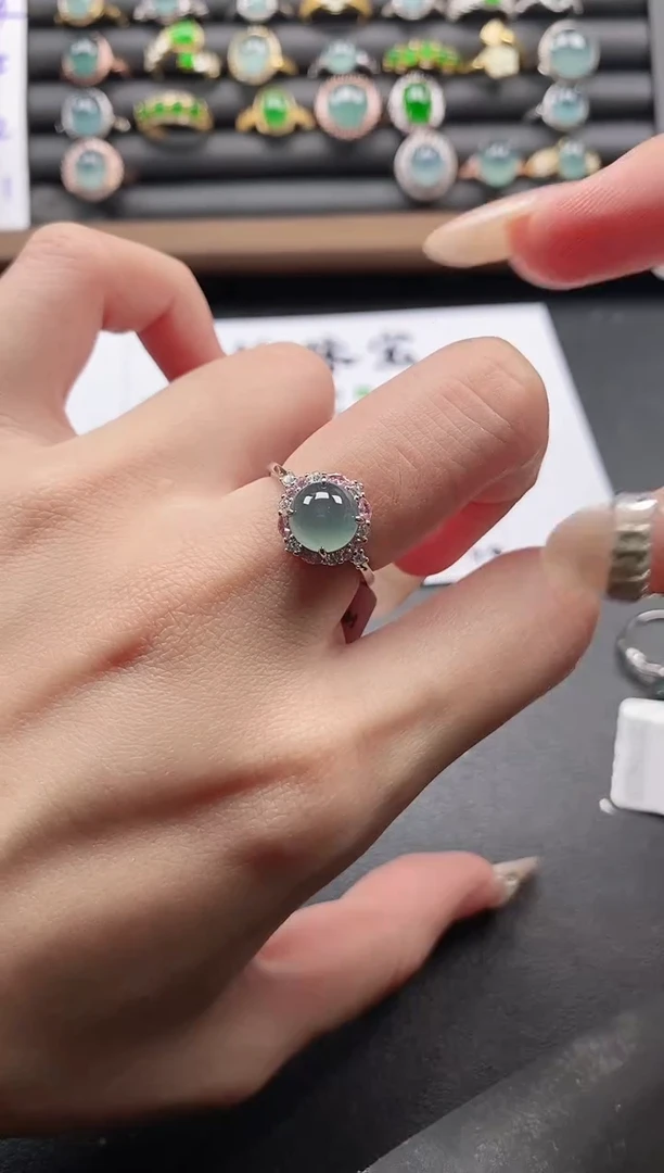 银S925镶嵌戒指翡翠51511