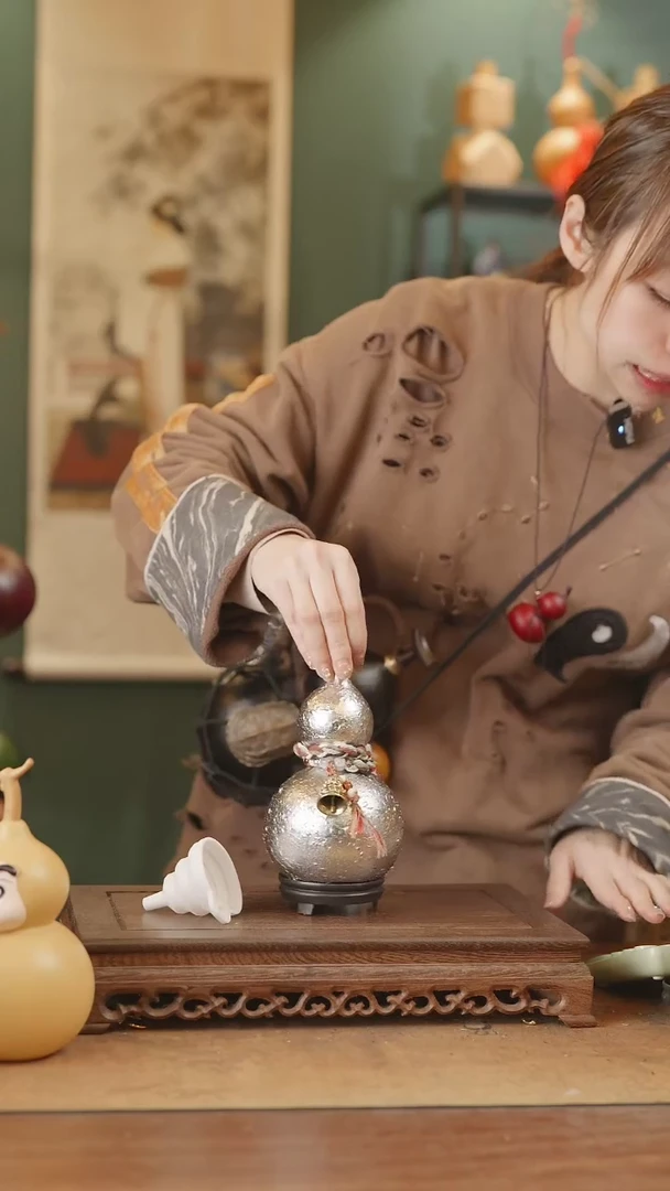 【闪购商品】146号精品天然大漆工艺防渗内胆酒葫芦~